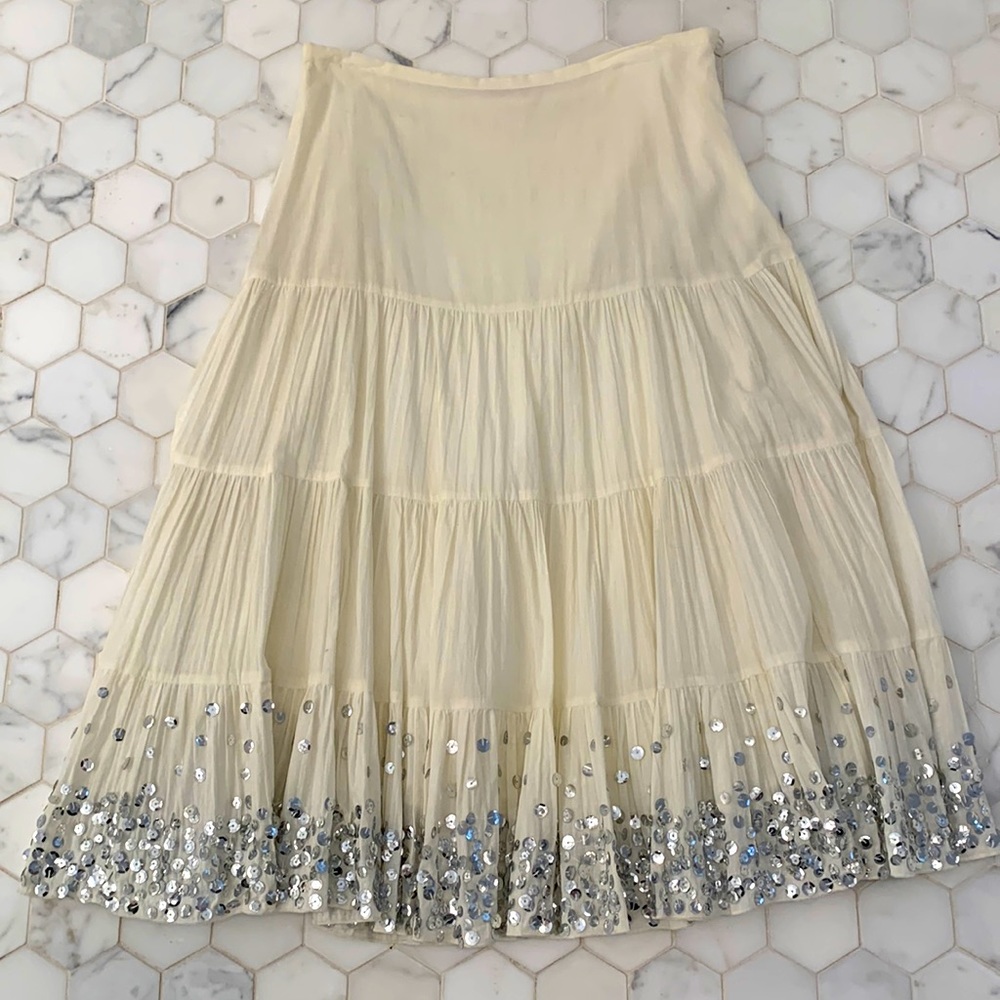 Sequined Tiered Skirt by Anna Argiolera